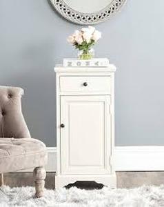 lot 20 image: SAFAVIEH Jett White Storage Cabinet Customer Returns See Pictures