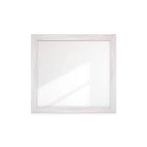 lot 36 image: BrandtWorks Light Gray Textured Framed Wide Wall Mirror 40 in. W x 46 in. H Customer Returns See Pictures