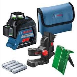 lot 42 image: Bosch 300 ft. Green 360-Degree Laser Level Self Leveling with Visimax Technology, Fine Adjustment Mount and Hard Carrying Case  Customer Returns See Pictures