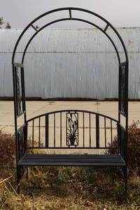 lot 42 image: Lawn & Garden Patio Metal Bench Trellis...