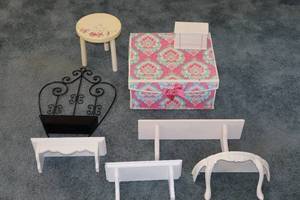 lot 74 image: Home Decor with Hand-Paintd Doll Stool, Wall Decor Etc.