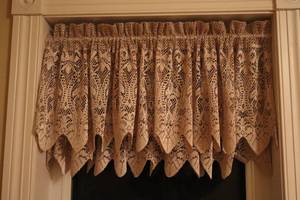 lot 97 image: Victorian Home Accents Window Textiles Double-Lace Valances in Shimmering Copper Lace Fabric