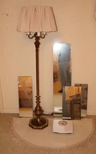 lot 116 image: Vintage Victorian Home Accents Mirrors Floor Lamp Rug Etc