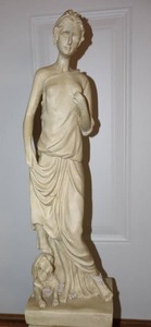 lot 133 image: Tall Greek Goddess Roman Statue wPedestal