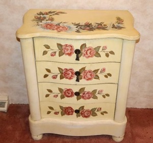 lot 142 image: Vintage Victorian Home Accents Hand-Painted Storage Chest of Drawers...