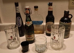 lot 156 image: Collectible Breweriana Bottles Mississippi Mud, Shell Gluek, Coors, Becks Etc