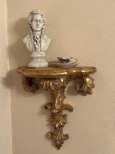 lot 102 image: Mozart Bust Statuary, Wall Sconce Shelf, Tea CupSaucer...