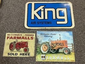 lot 1D image: Vintage Signs McCormick, Deering, FARMALLS SOLD HERE, King Air Systems, International Harvester