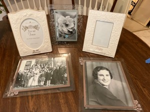 lot 191 image: Fine China Porcelain Glass Etched Embossed Picture Frames 50th Anniversary Etc