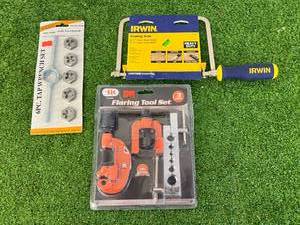 lot 71 image: New Hand Tools - Coping Saw, Flaring Tool Set & Tap Wrench Set