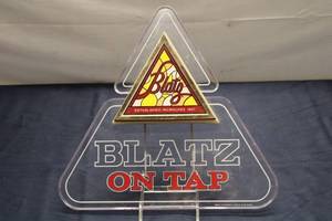 lot A-32 image: Vintage Blatz Beer On Tap Sign - Illuminated Display