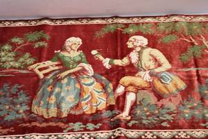 lot 35 image: Vintage Italian Tapestry Wall Hanging - Romantic Scene
