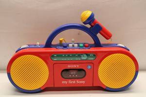 lot 46 image: My First Sony Childrens Cassette Player Boombox with Microphone