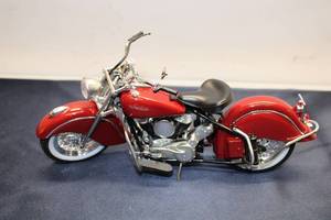 lot 72 image: Die-Cast Indian Motorcycle Model - Vintage Red