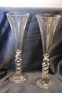 lot 103 image: Set of 2 Like New Cristal dArques Millennium Champagne Flutes with Original Box