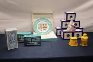 lot 141 image: Collection of Avon Figurines, Plates, and Decorative Items