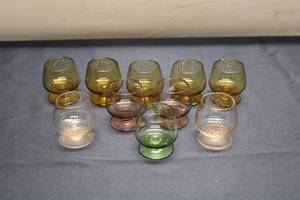 lot 150 image: Set of 10 Vintage Colored Glasses - Assorted Colors