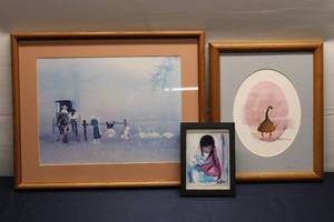 lot 155 image: Collection of 3 Framed Art Prints - Mixed Mediums