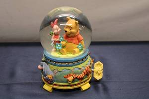 lot 159 image: Winnie the Pooh Musical Snow Globe Featuring Pooh and Piglet