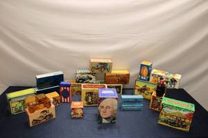 lot 164 image: Collection of Vintage After Shave Boxes - Assorted Designs and Unique Items
