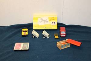 lot 195 image: Vintage Childrens Toy Assortment - Including Cars, Game, and Animal Blocks