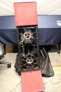 lot 238 image: Vintage Double Burner Camp Stove - Red