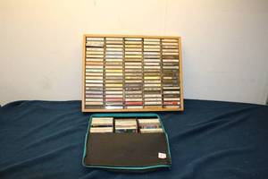 lot 247 image: Collection of 84 Vintage Cassette Tapes with Case Logic Storage