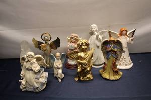 lot 248 image: Group of 9 Decorative Angel Figurines - Assorted Designs