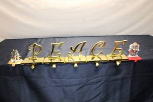 lot 260 image: Unique Decorative Wall Hook - PEACE with Winter Figurines