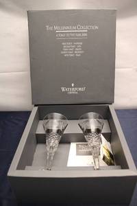 lot A-284 image: Set of 2 Waterford Crystal Toasting Flutes - Millennium Collection