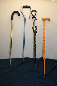 lot 300 image: Set of 4 Vintage Walking Canes - Unique Designs