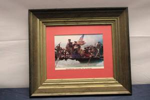 lot 310 image: Framed Artwork - Washington Crossing the Delaware Print