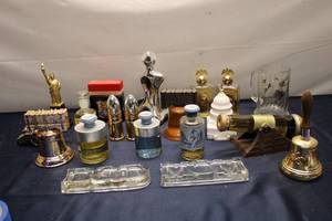 lot 319 image: Assortment of Decorative Bottles and Collectibles  12 Unique Items