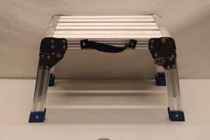 lot 383 image: Folding Step Stool - Lightweight Aluminum with Non-Slip Feet