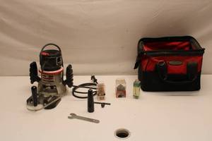 lot 386 image: Craftsman 1 HP Router with Accessories and Carrying Bag