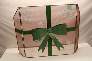 lot 397 image: Christmas-Themed Fireplace Screen with Snowflake Design