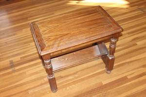Vintage Wooden Side Table with Lower Shelf