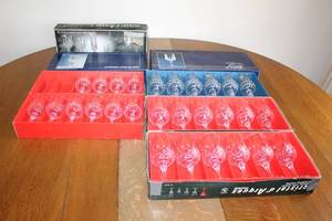Set of 12 Cristal dArques Longchamp Crystal Wine Glasses - Assorted Colors