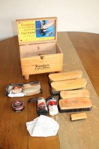Vintage Ronson Roto-Shine Electric Shoe Polisher Set with Brushes and Polish