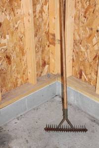 Vintage Metal Garden Rake with Wood Handle