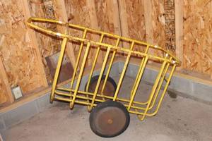 Used Heavy-Duty Yellow Garden Cart with Flat Free Tires