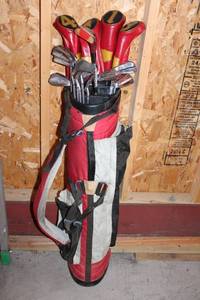 Complete Set of Vintage Golf Clubs with Carry Bag