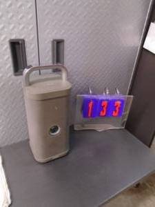 Brookstone speaker. Very heavy unit. Untested. No charger. As shown.
