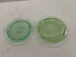 lot 328 image: Green Uranium Glass Platters