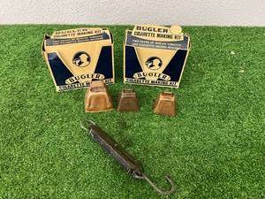 lot 369 image: Mixed Vintage Lot - Cigarette Making Kits, Bells, & Spring Scale