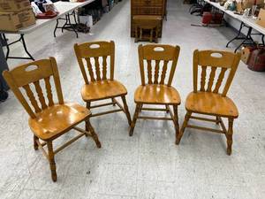 lot 392 image: Wood Chairs