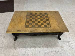 lot 398 image: Cast Iron Stove Base with Checker Board Top