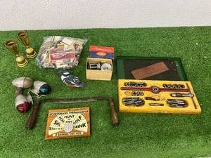lot 445 image: Mixed Lot - Tools, Matchbooks, Fishing Reels