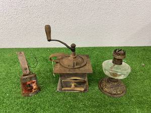 lot 461 image: Coffee Grinder, Lantern & Cow Bell