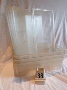 4 Cambro Plastic Steam Table Containers and lids